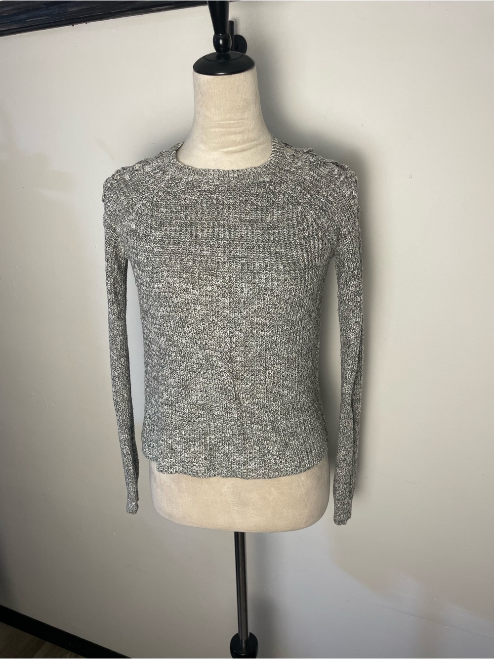 Cloud Chaser Silver and Gray Ribbed Knit Top
